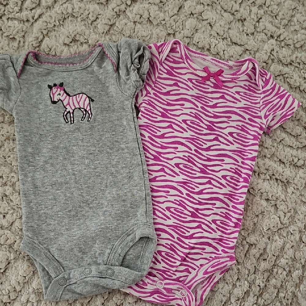 Pink and Gray Bodysuits with Vibrant Zebra Print